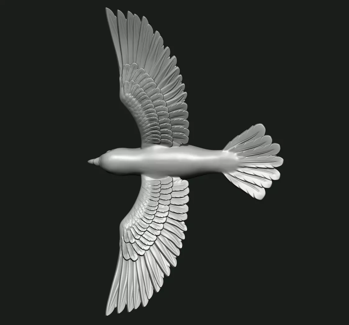 Dove pendant 3D print model_0