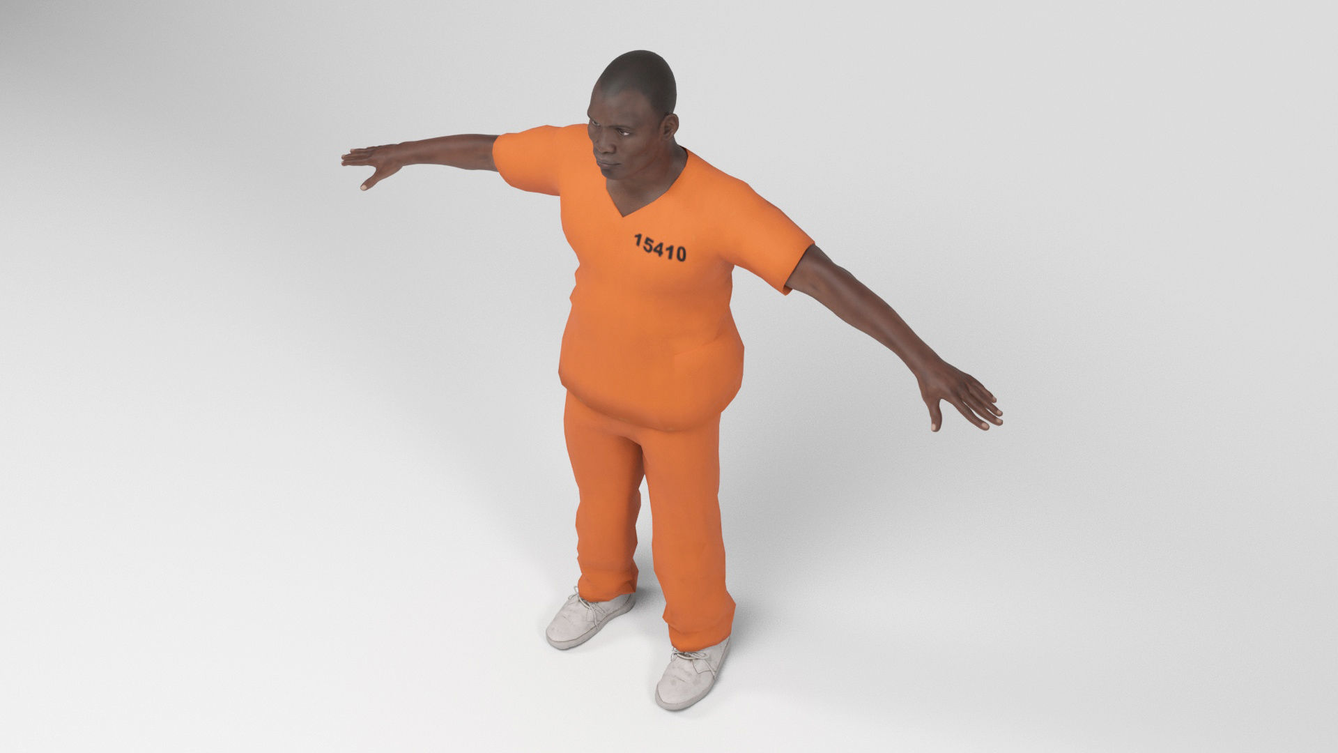 Prisioner 1 prisoner in orange uniform Low-poly 3D model_5