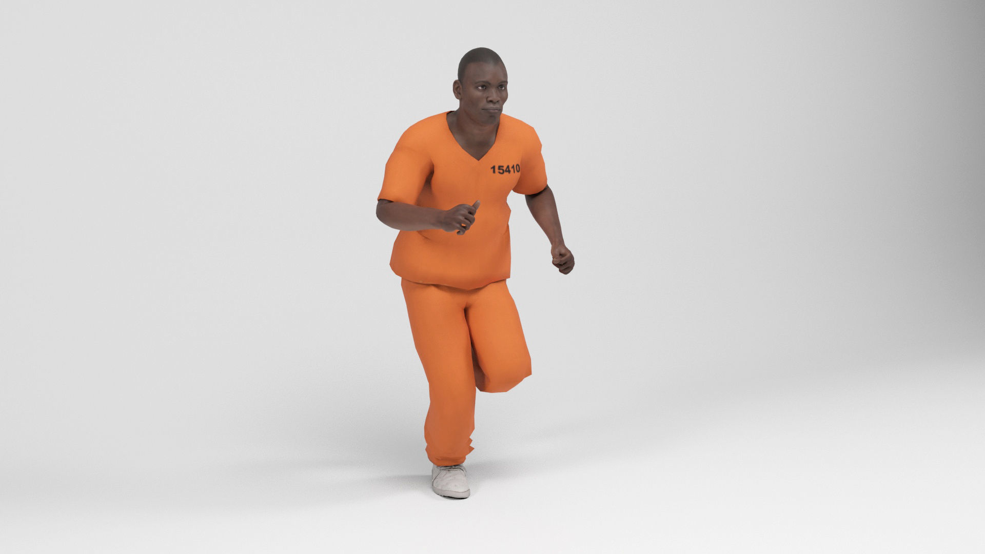 Prisioner 1 prisoner in orange uniform Low-poly 3D model_10