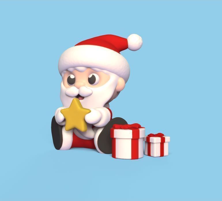 Santa Claus Star 3D print model_1