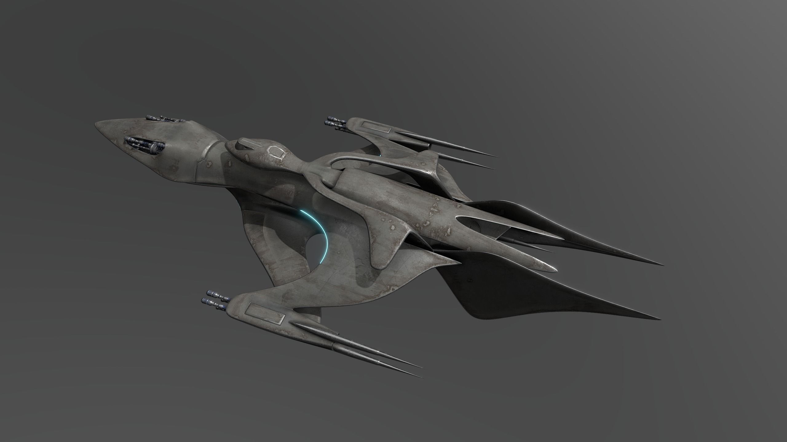 51Caved spaceship Free low-poly 3D model_1