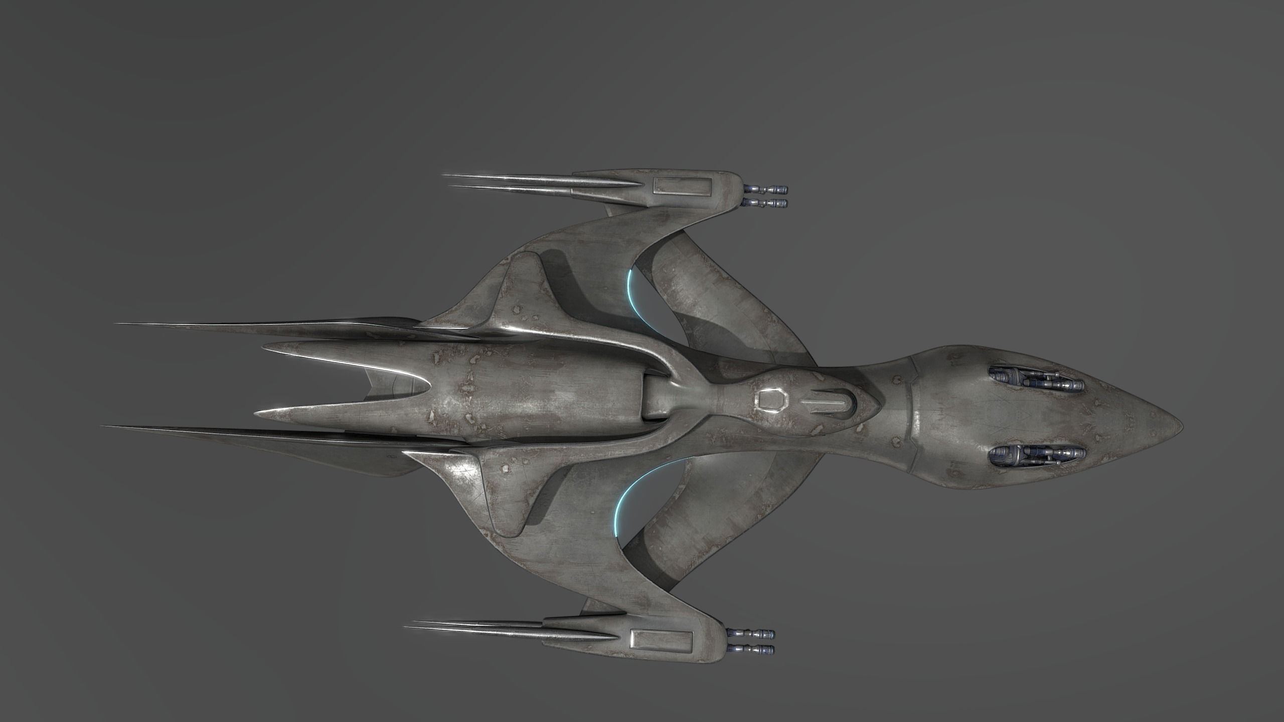 51Caved spaceship Free low-poly 3D model_2
