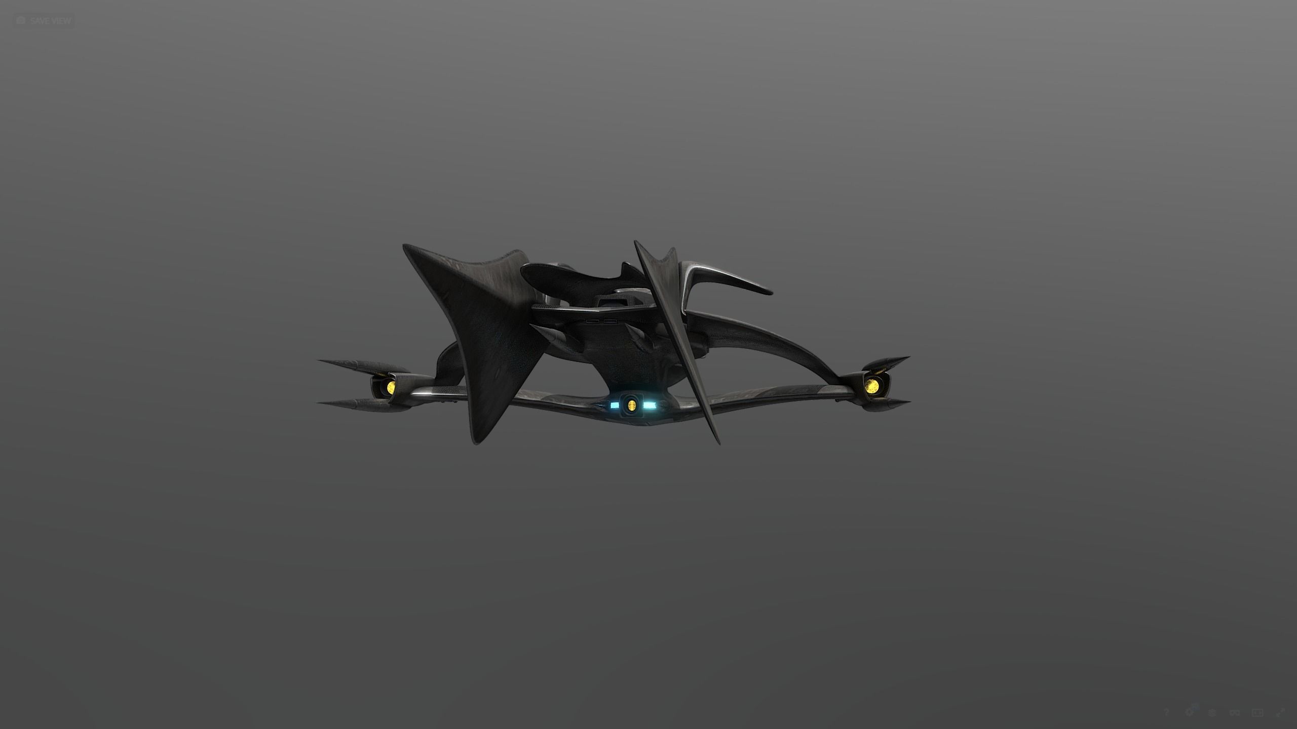 51Caved spaceship Free low-poly 3D model_3