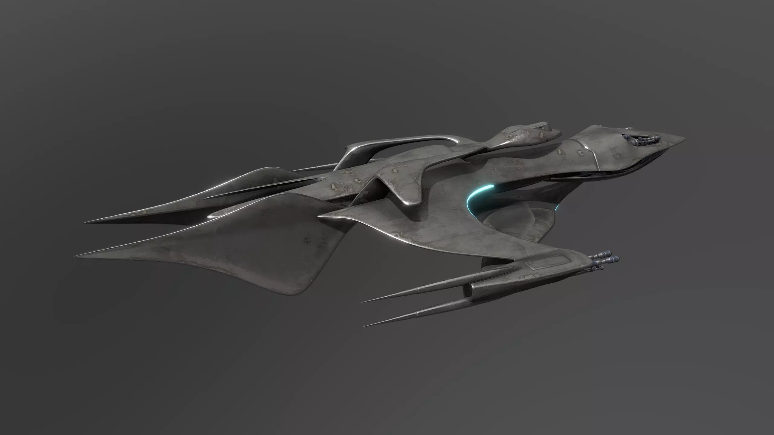 51Caved spaceship Free low-poly 3D model_0
