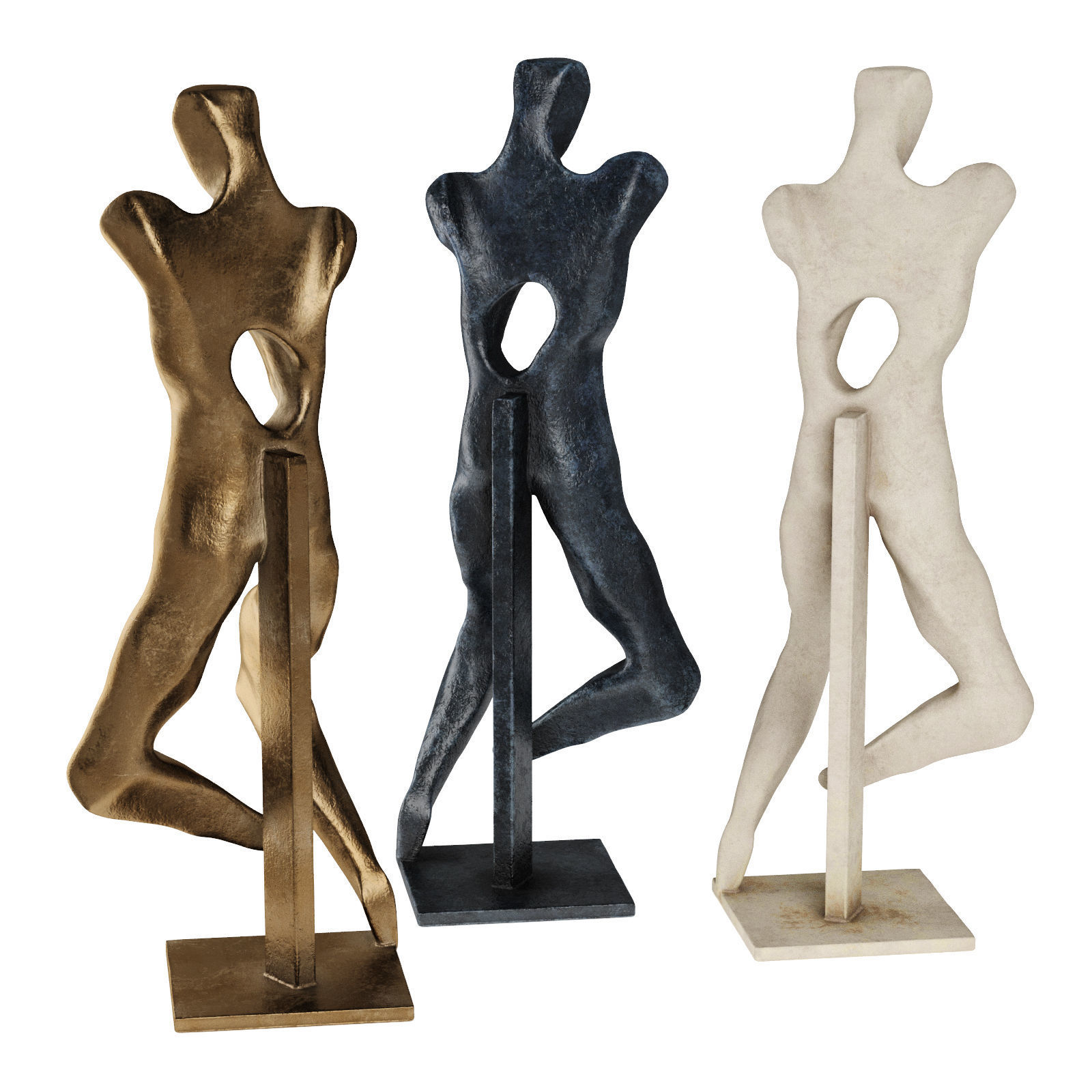 Abstract man figure Low-poly 3D model_3