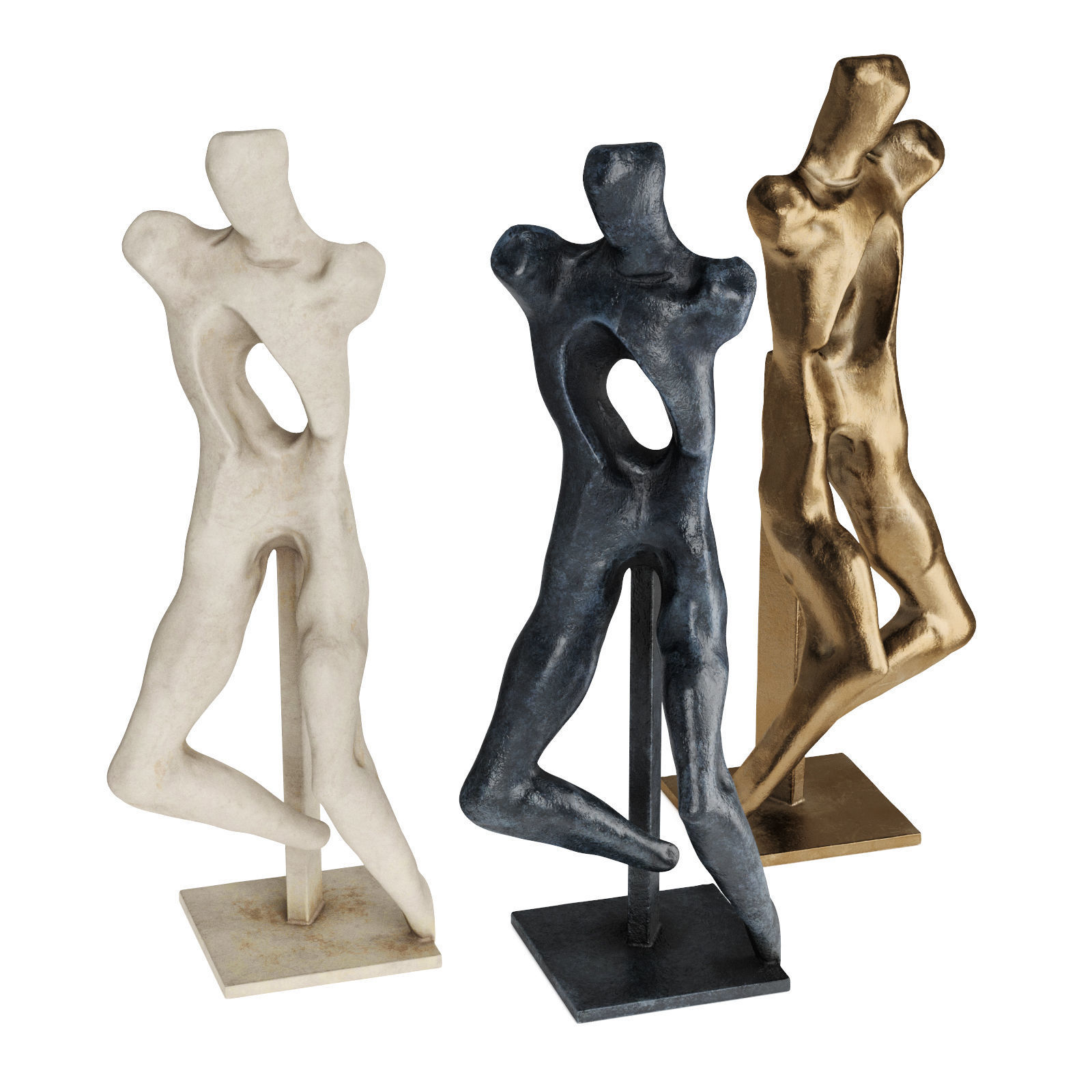 Abstract man figure Low-poly 3D model_2