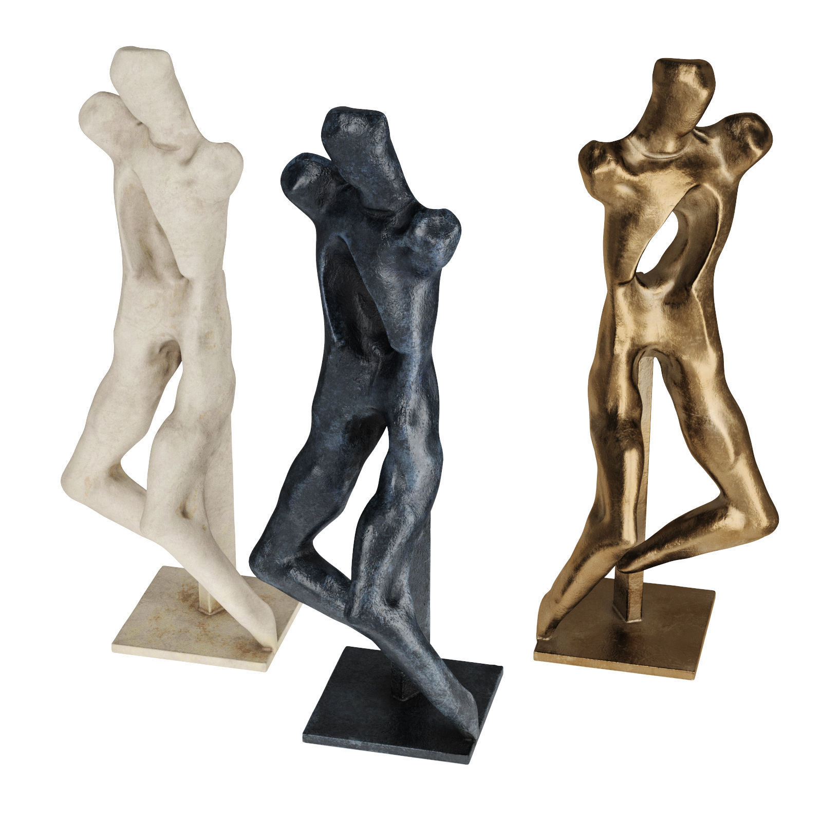 Abstract man figure Low-poly 3D model_1