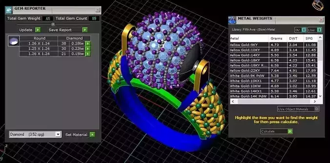 Diamond Ladies Ball ring