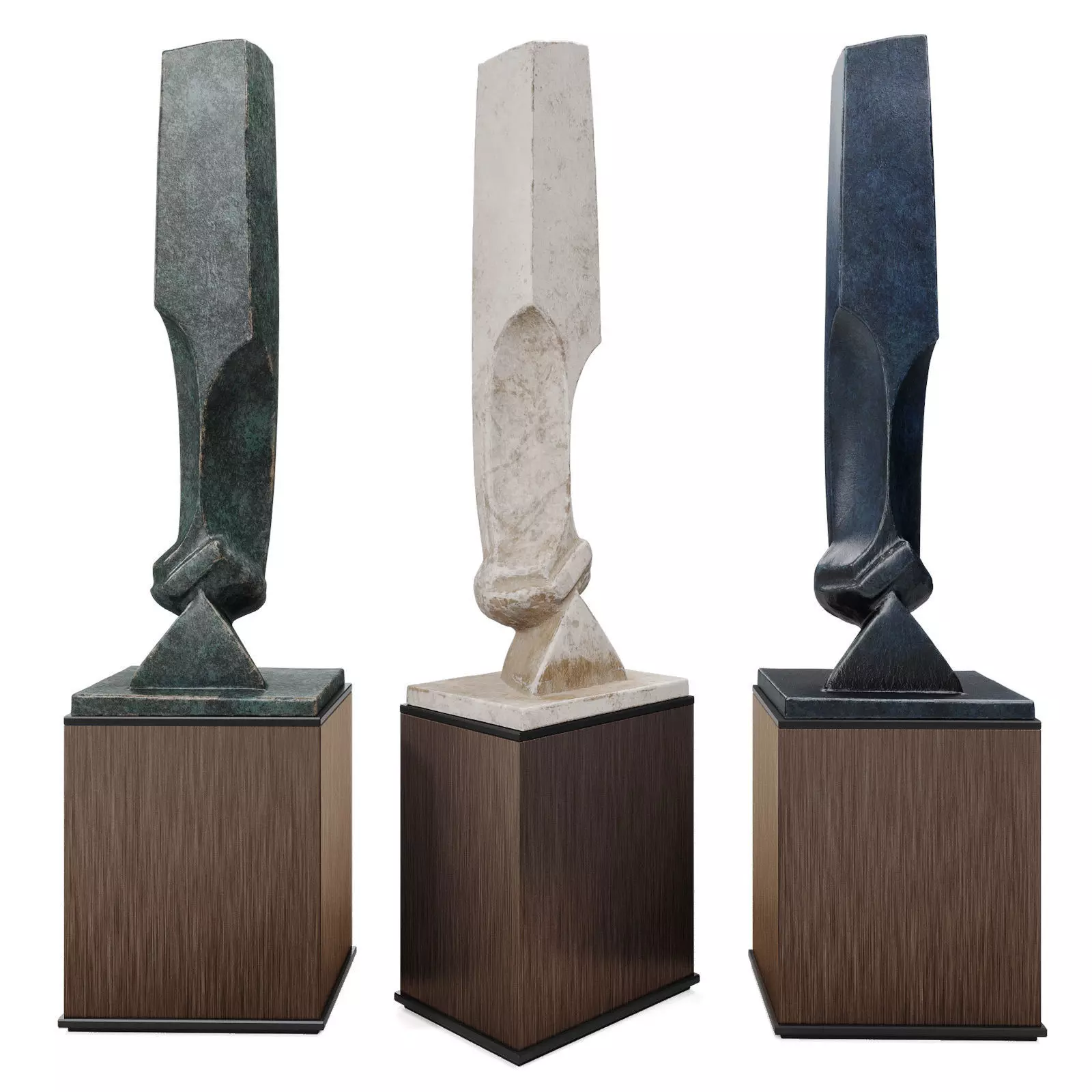 Modern stella sculpture Low-poly 3D model_0