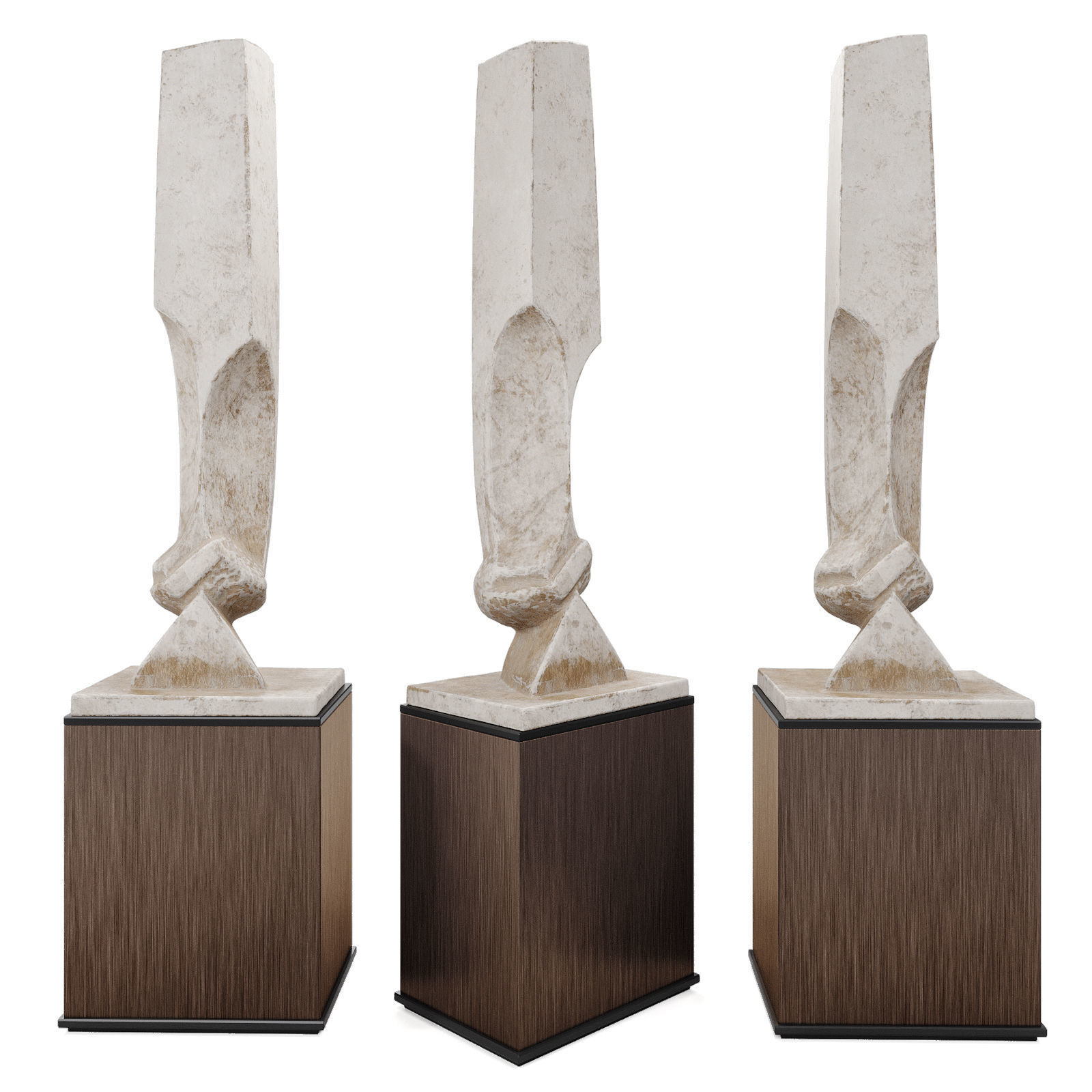 Modern stella sculpture Low-poly 3D model_2