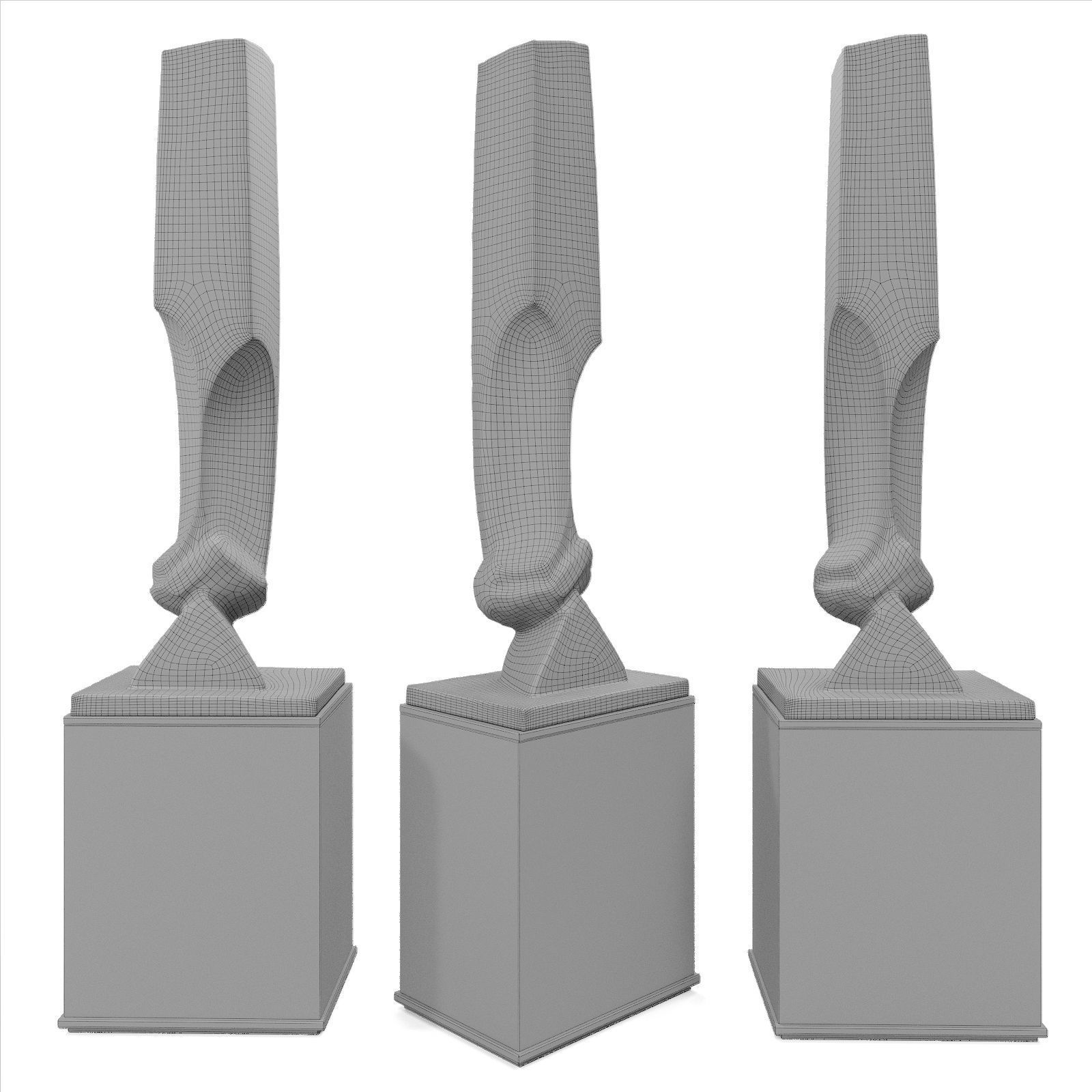 Modern stella sculpture Low-poly 3D model_5