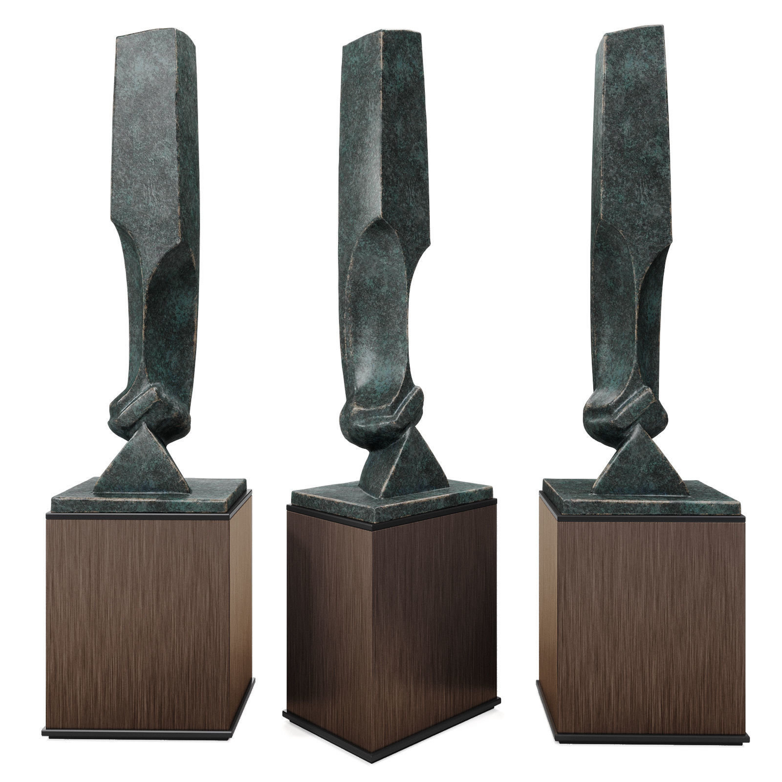 Modern stella sculpture Low-poly 3D model_1