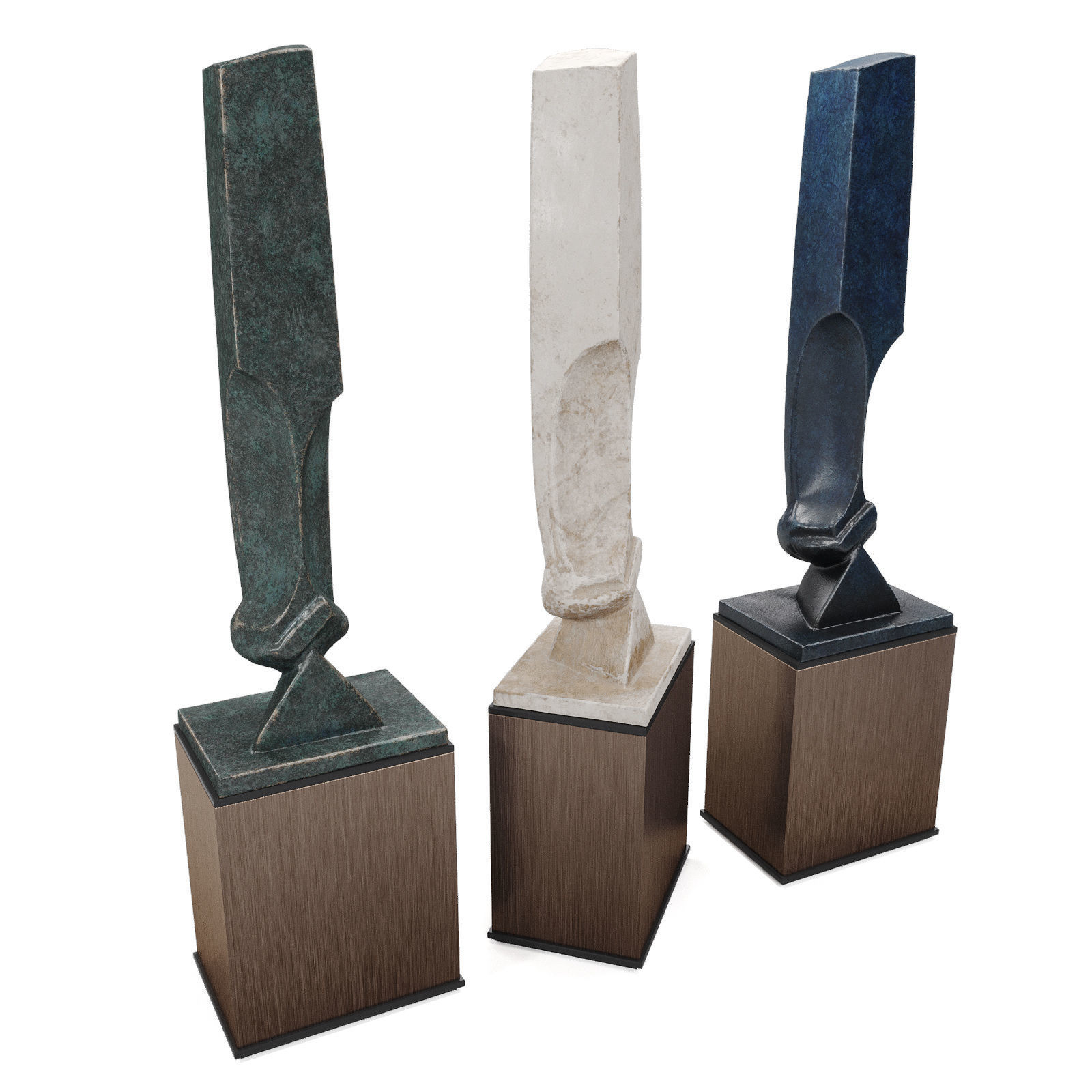 Modern stella sculpture Low-poly 3D model_4