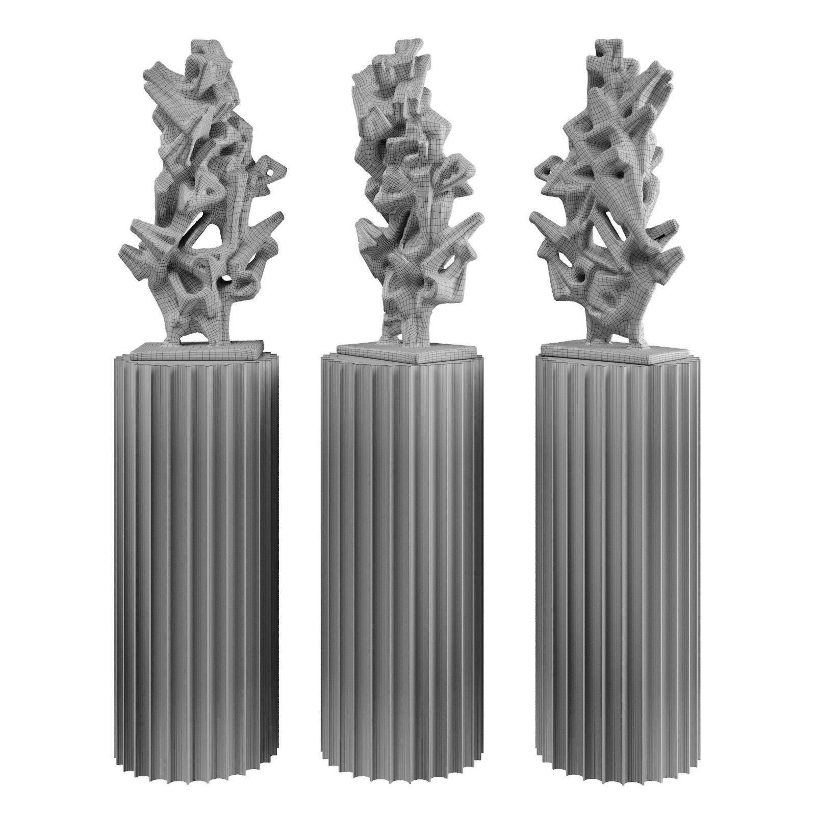 Umberto Mastroianni Boodschap figure Low-poly 3D model_4
