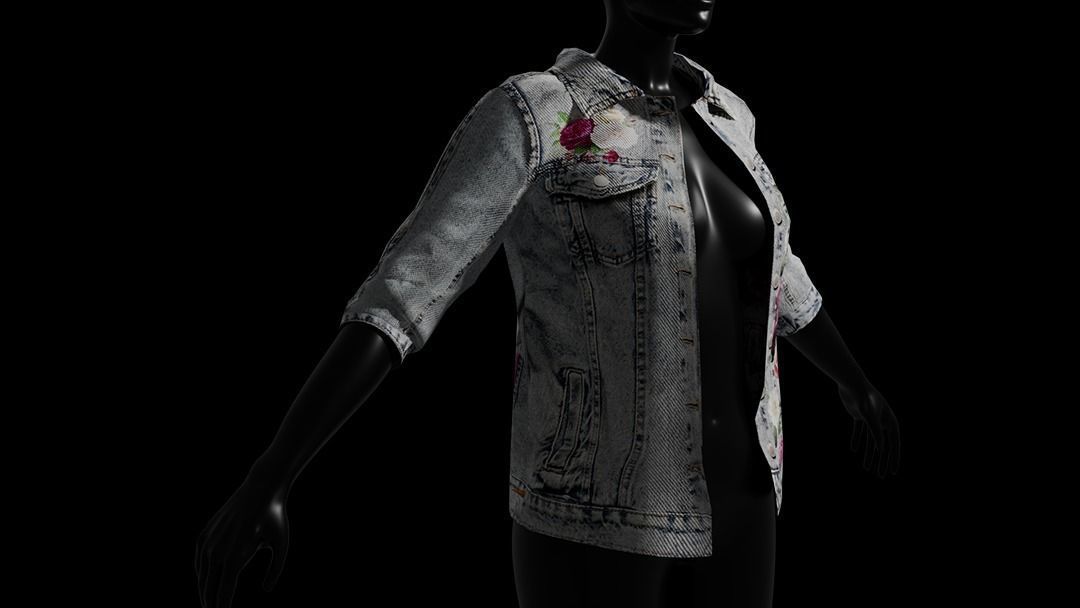 Jean jacket Low-poly 3D model_18