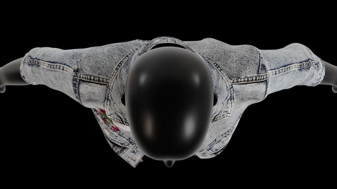 Jean jacket Low-poly 3D model_19