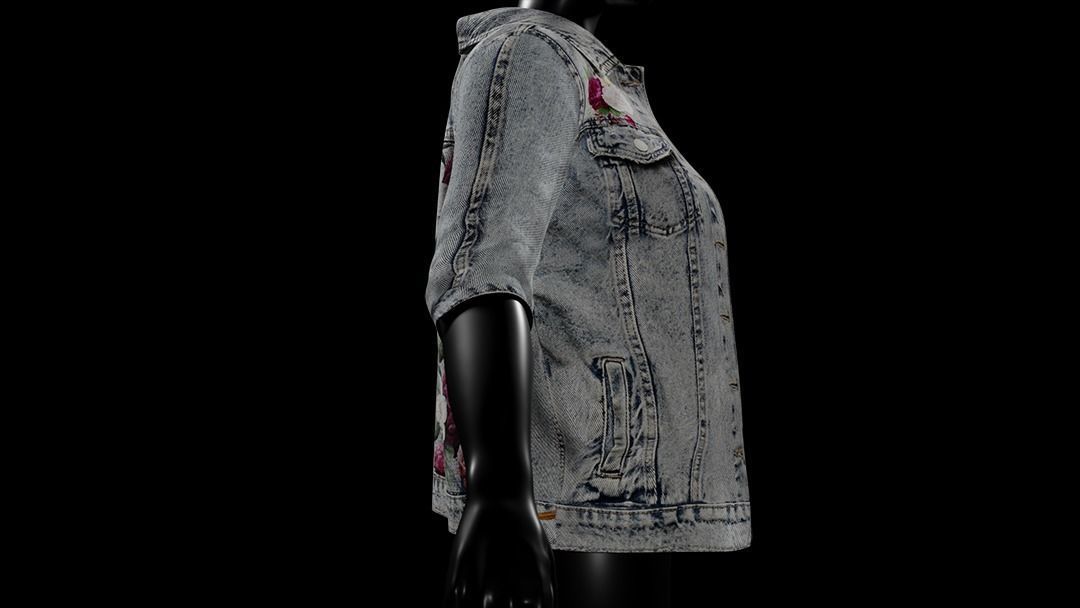 Jean jacket Low-poly 3D model_22