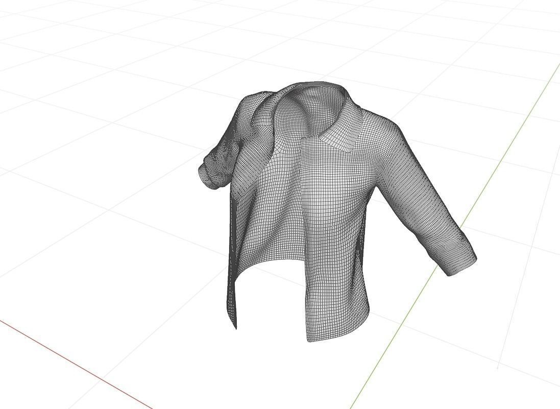 Jean jacket Low-poly 3D model_5