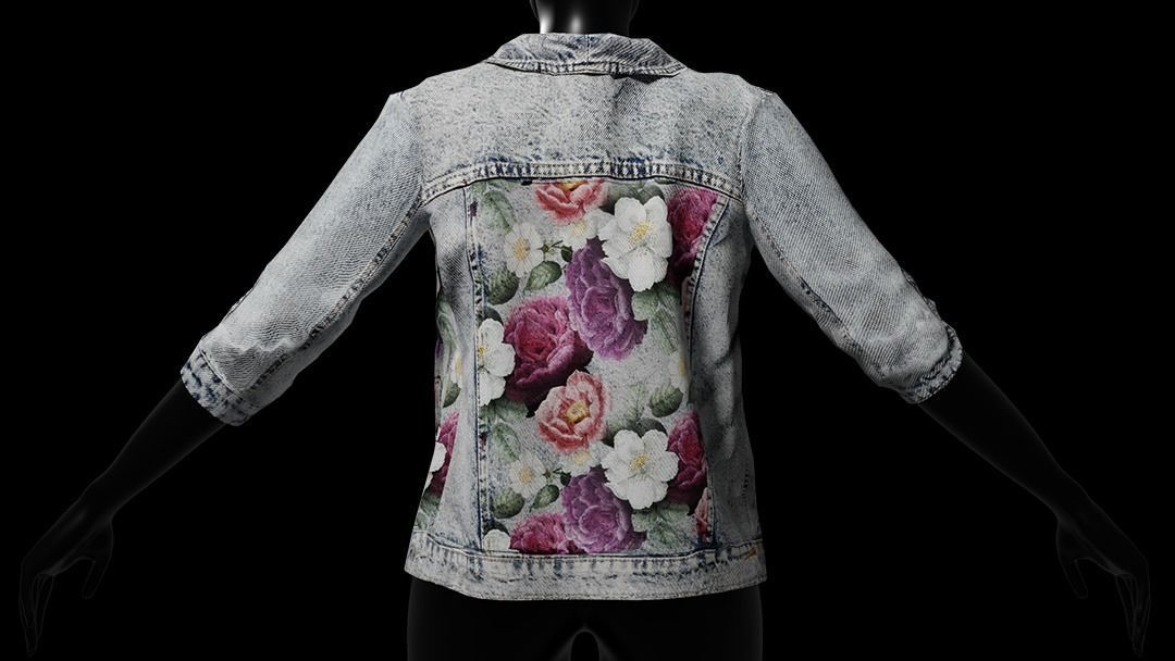 Jean jacket Low-poly 3D model_11