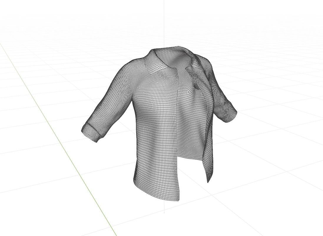 Jean jacket Low-poly 3D model_4