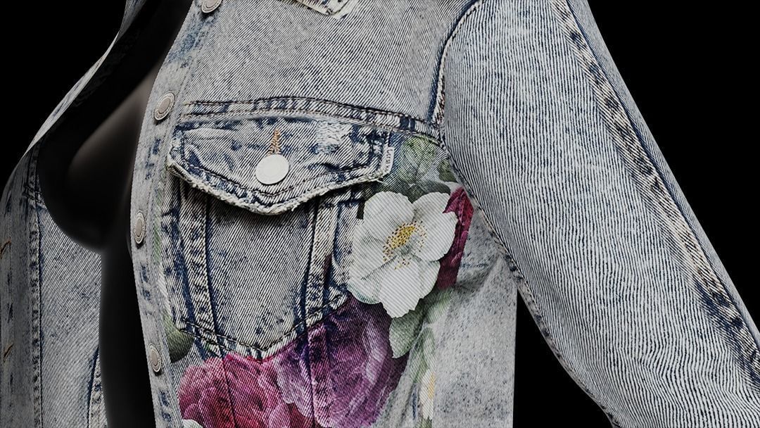 Jean jacket Low-poly 3D model_20