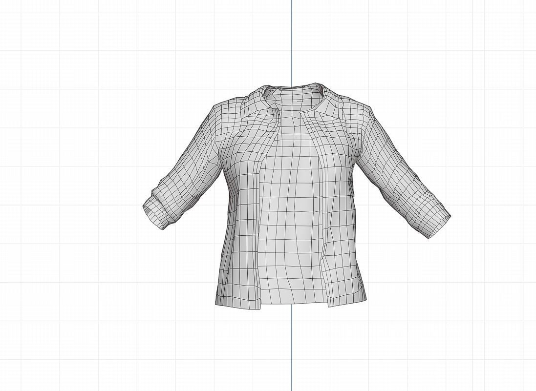 Jean jacket Low-poly 3D model_8