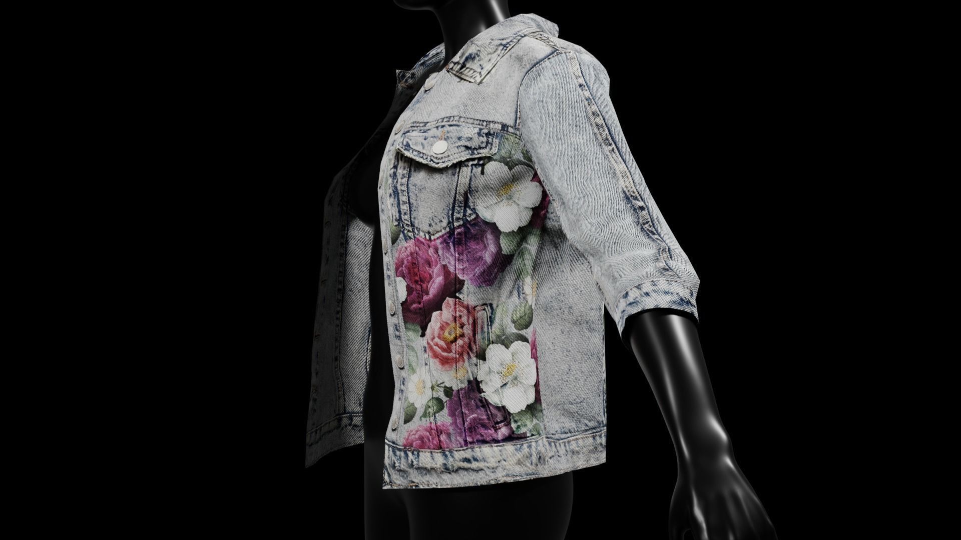 Jean jacket Low-poly 3D model_17