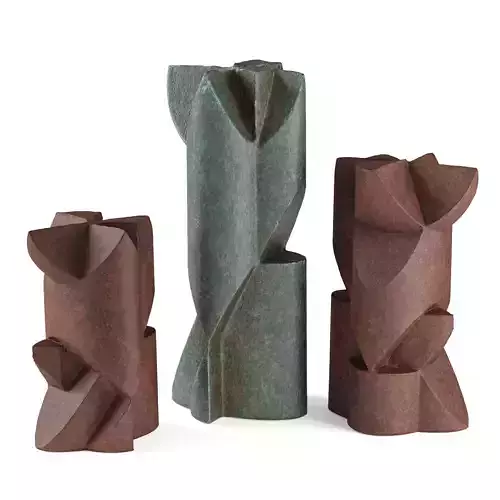 Cubist column outdoor statue