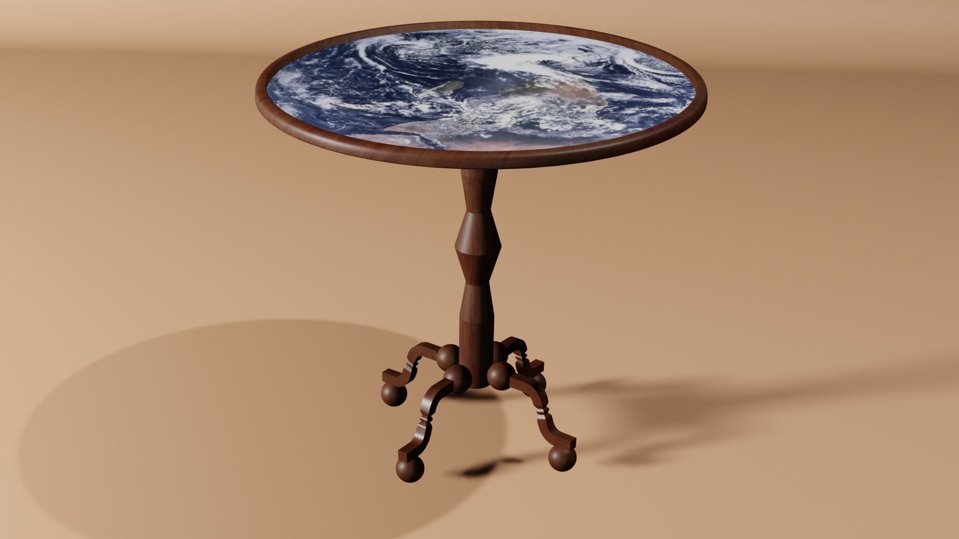 Wooden Table  3D model_3