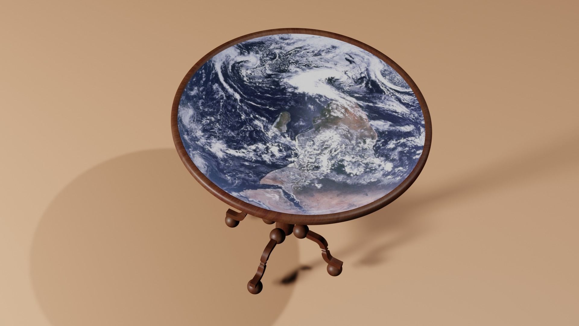 Wooden Table  3D model_4