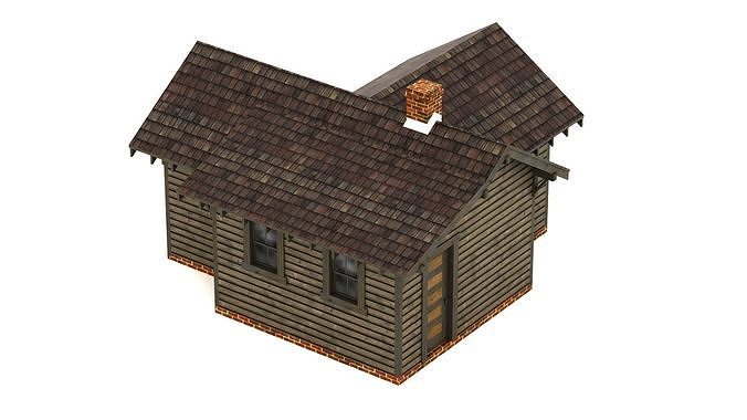 Wooden House Free low-poly 3D model