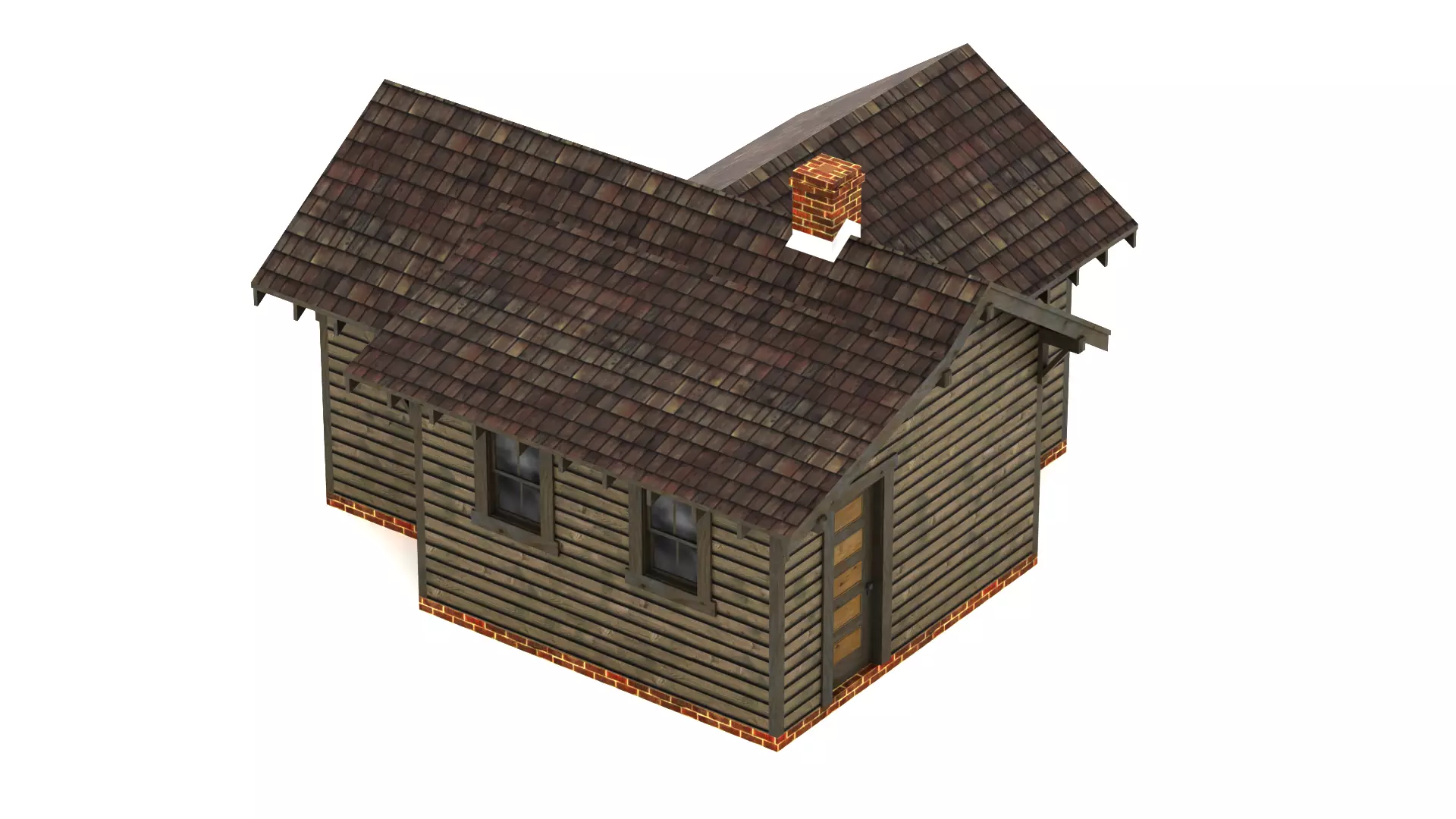 Wooden House Free low-poly 3D model