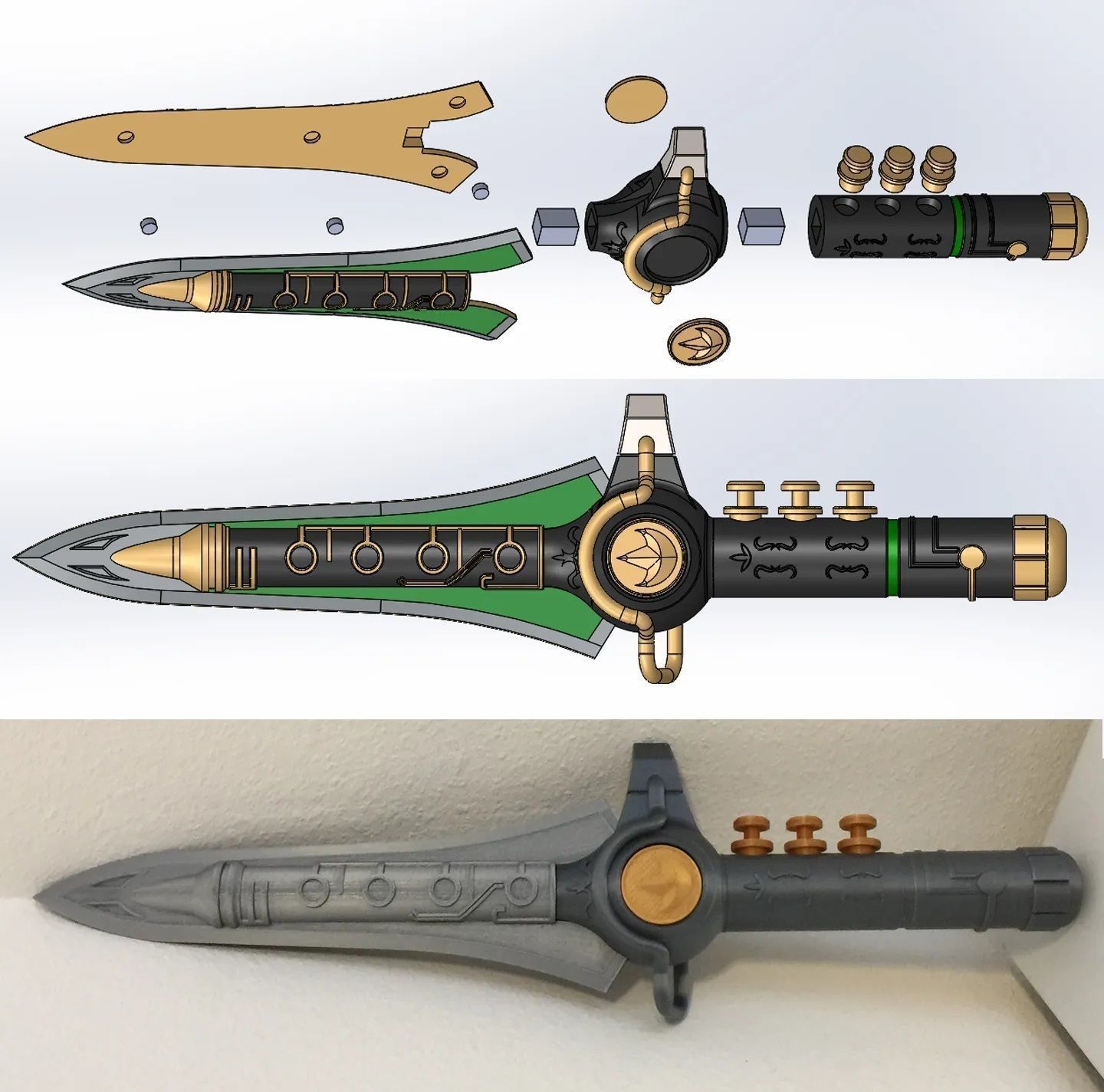 MMPR - Green Ranger Dragon Dagger 3D print model_8