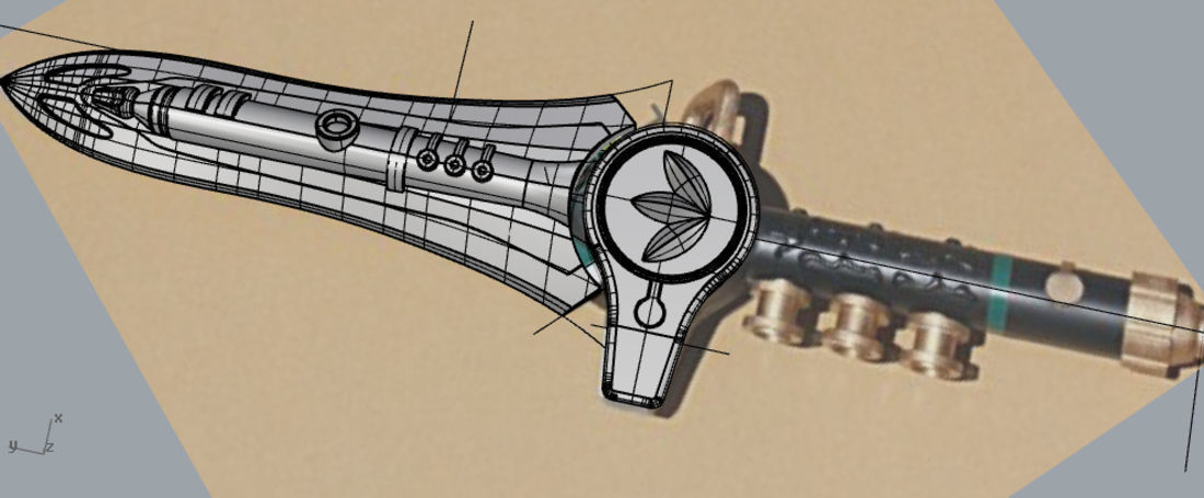 MMPR - Green Ranger Dragon Dagger 3D print model_3