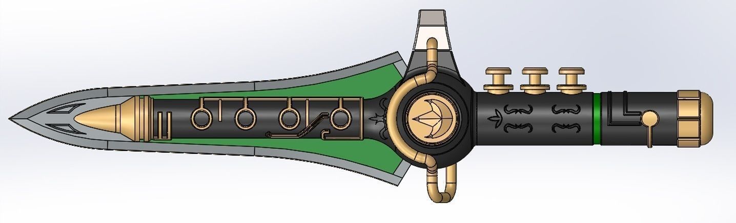 MMPR - Green Ranger Dragon Dagger 3D print model_2