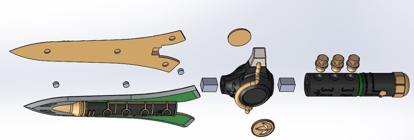 MMPR - Green Ranger Dragon Dagger 3D print model_9