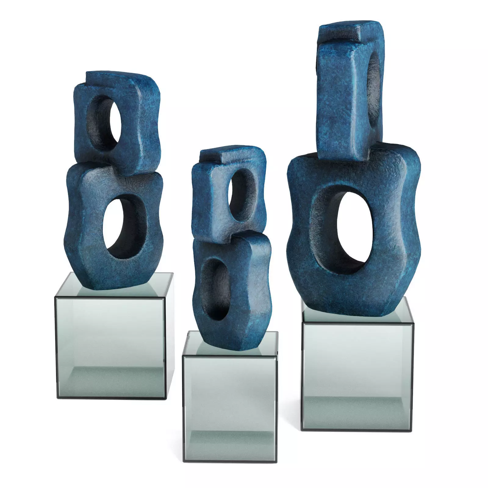 Chain modern statue Low-poly 3D model_0