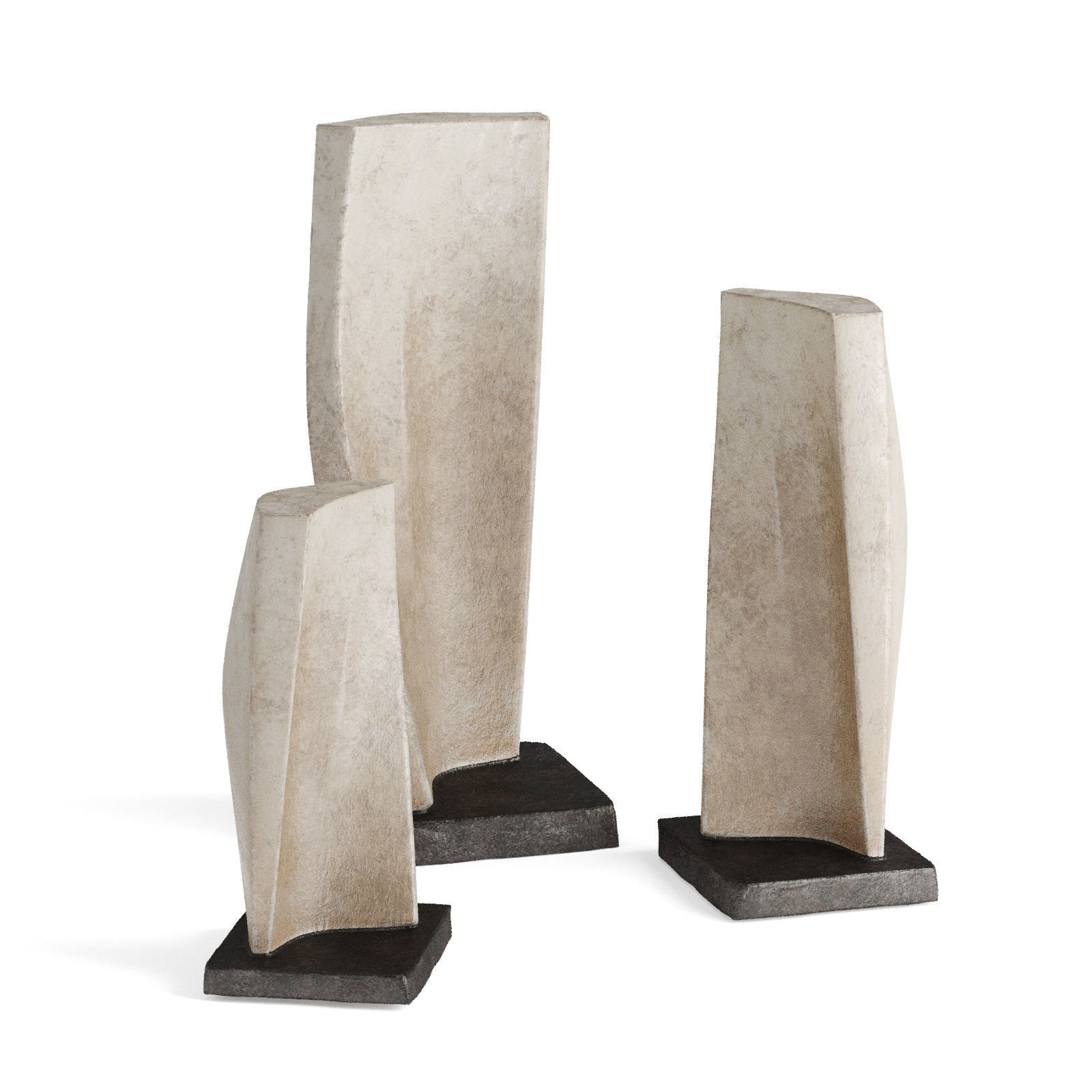 Twisted sail figure statue Low-poly 3D model_5