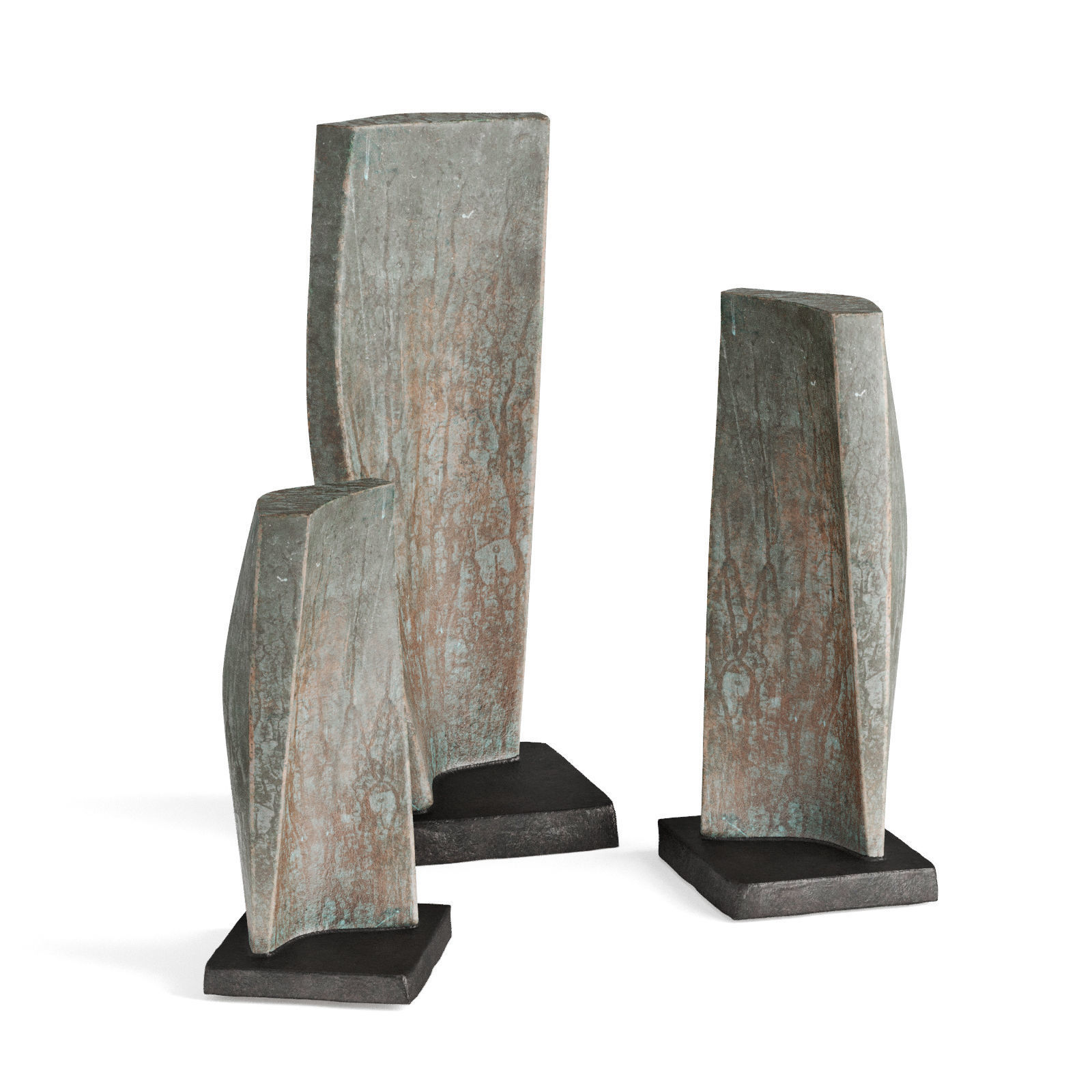 Twisted sail figure statue Low-poly 3D model_4