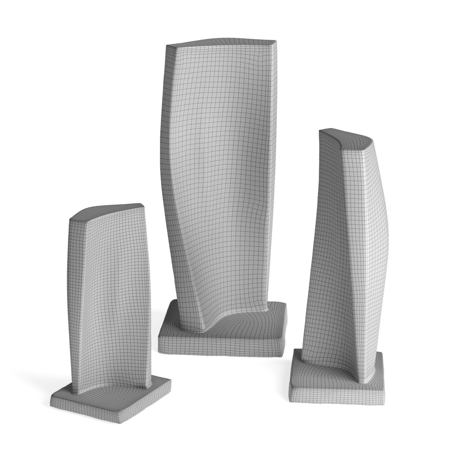 Twisted sail figure statue Low-poly 3D model_6