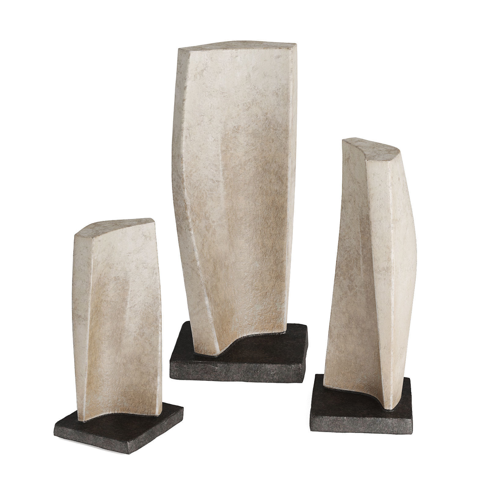 Twisted sail figure statue Low-poly 3D model_2