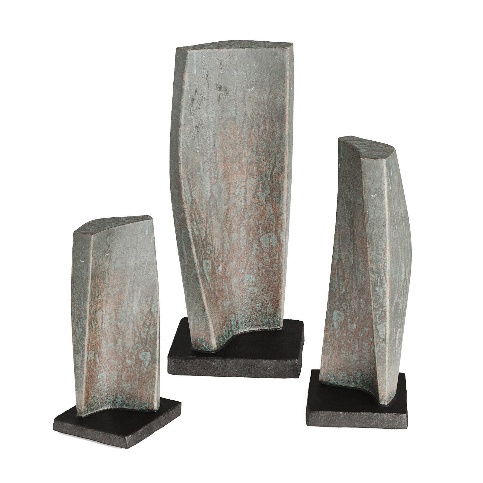 Twisted sail figure statue Low-poly 3D model_1