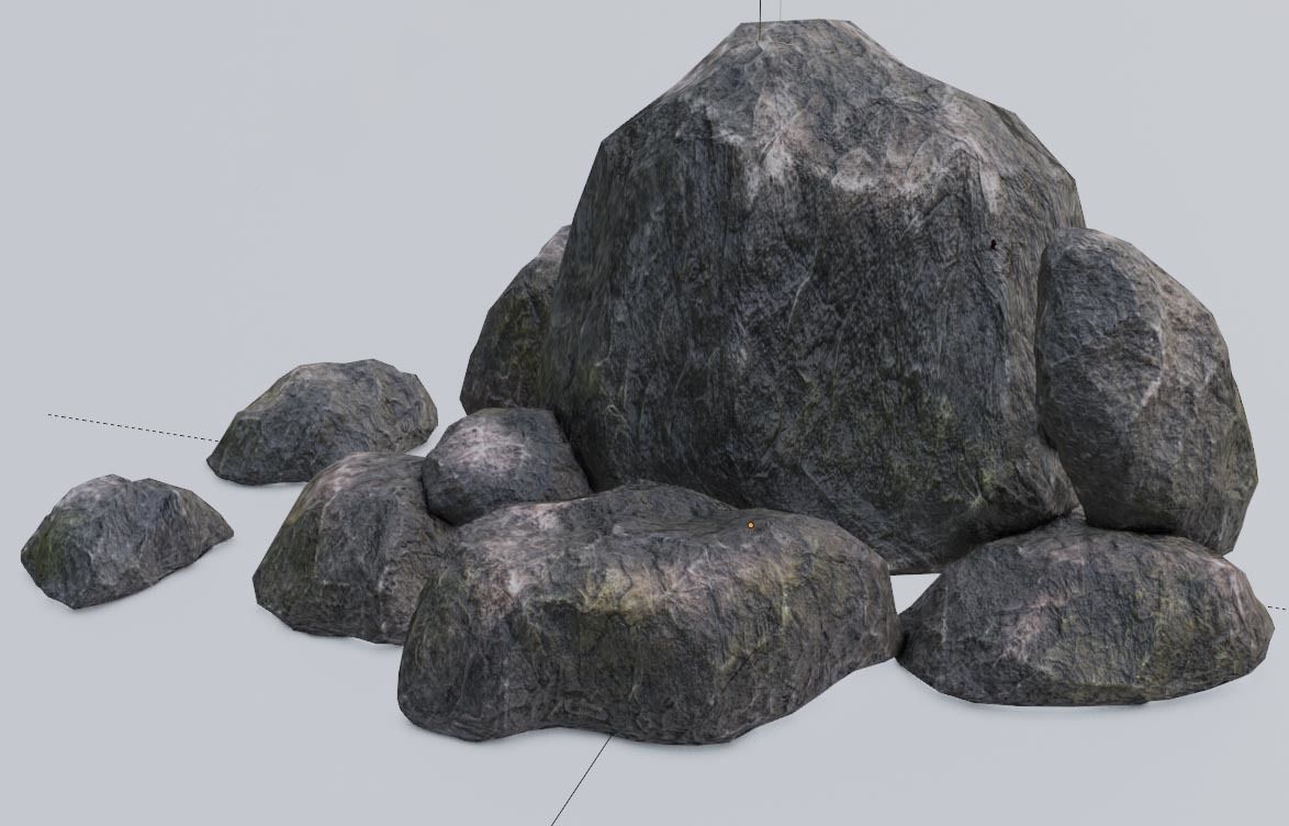 Rock Formation 1 - Stone Boulder Outcrop - Low Poly - Game Ready Low-poly 3D model_3
