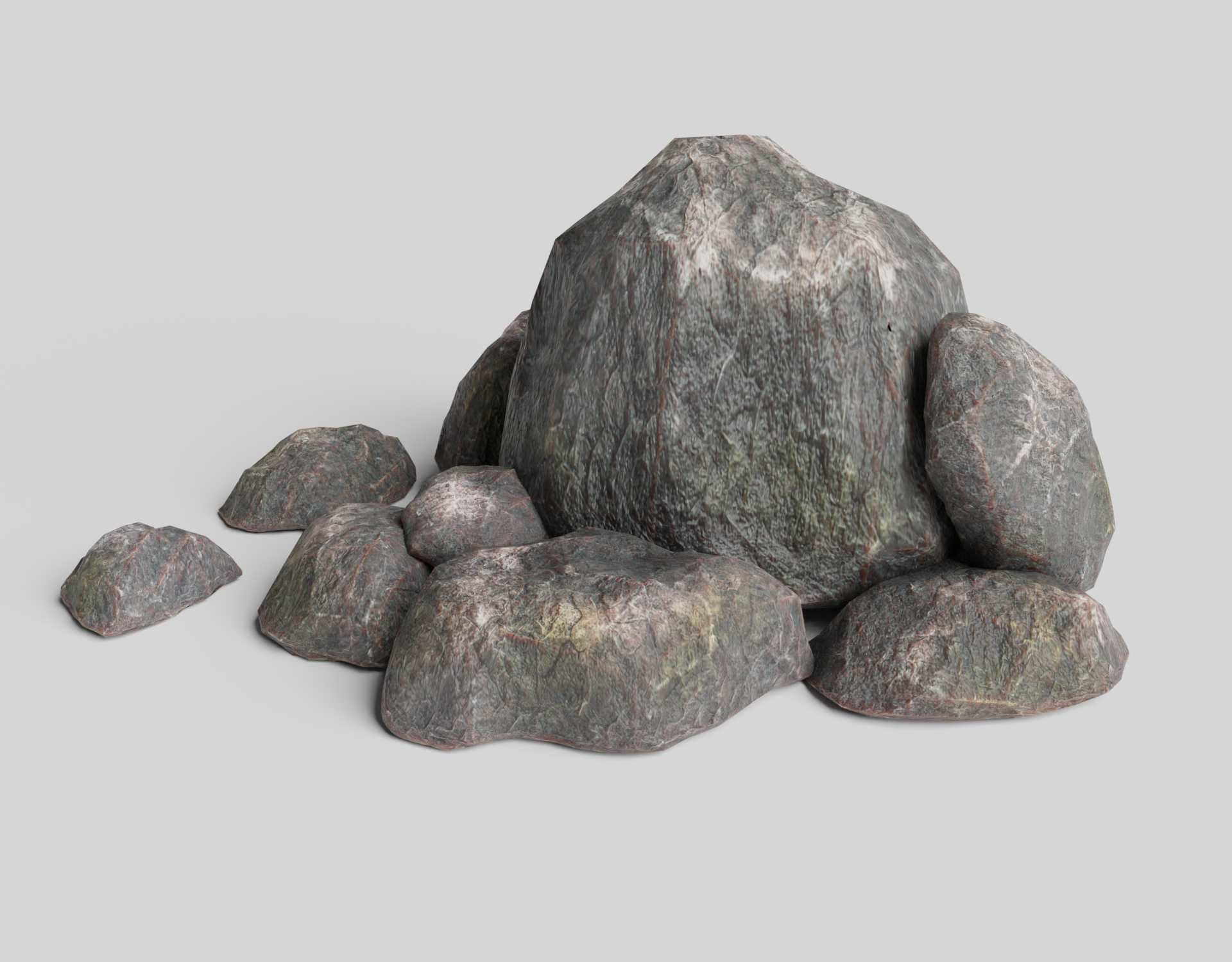 Rock Formation 1 - Stone Boulder Outcrop - Low Poly - Game Ready Low-poly 3D model_2