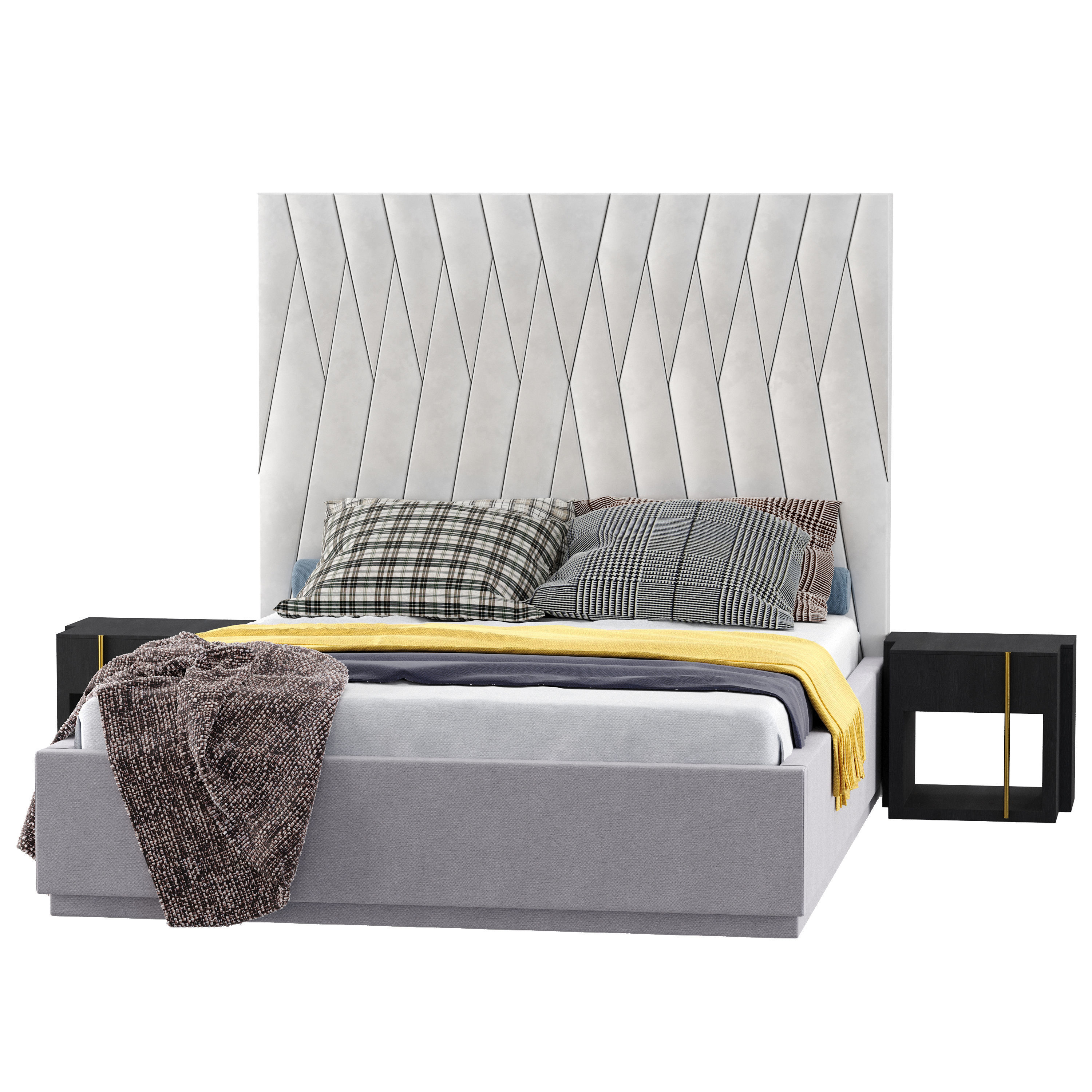 BATHA II BED Low-poly 3D model_13