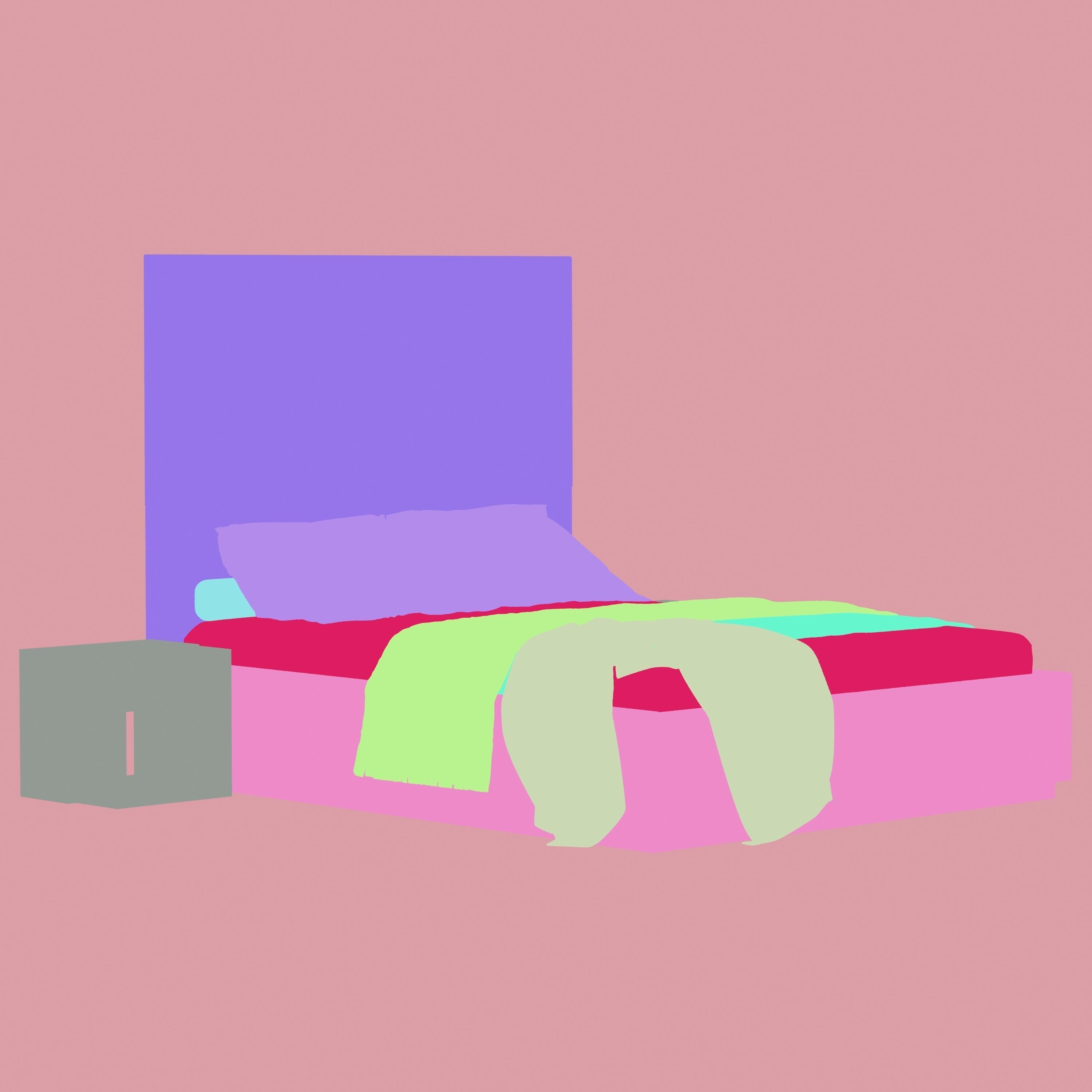 BATHA II BED Low-poly 3D model_8