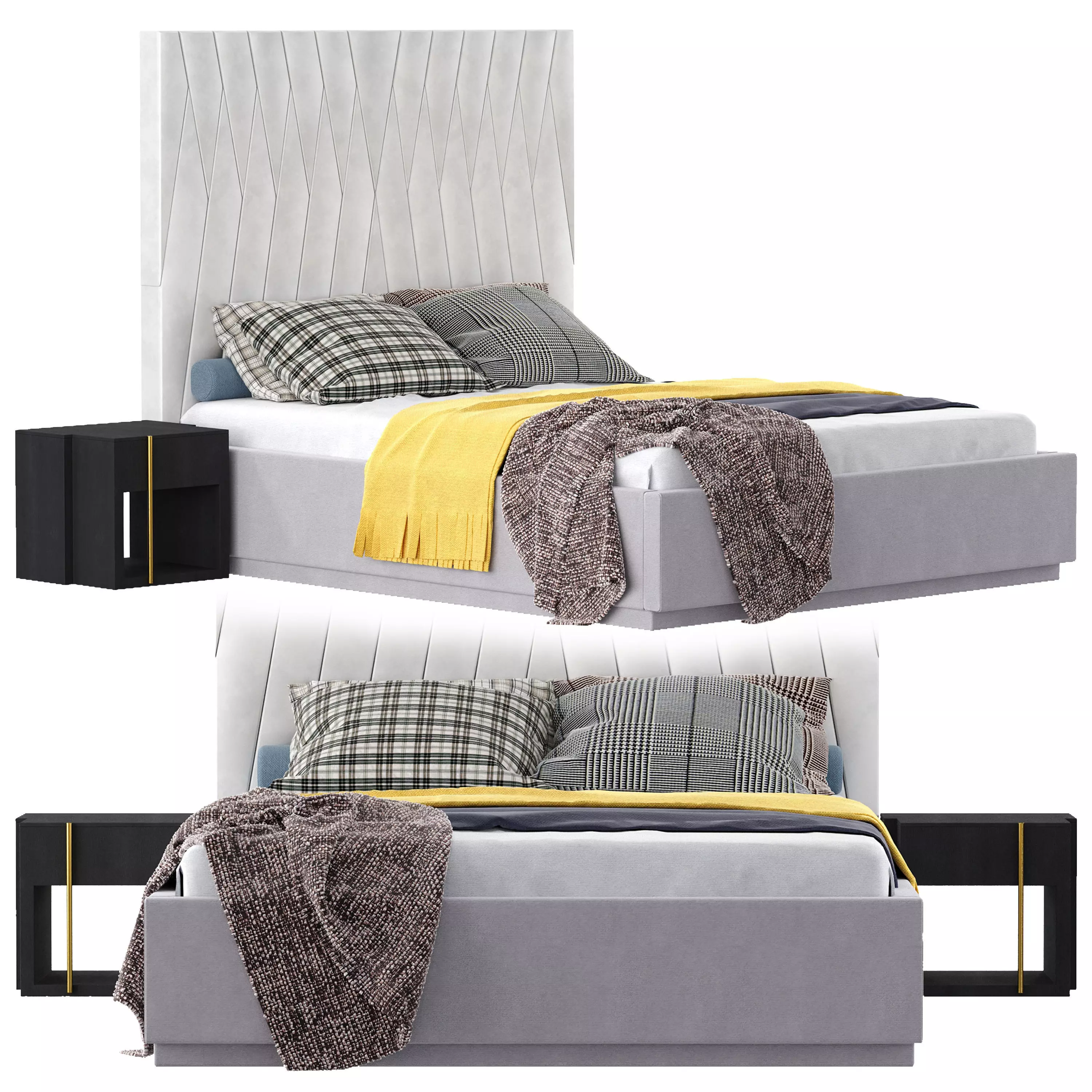 BATHA II BED Low-poly 3D model_0