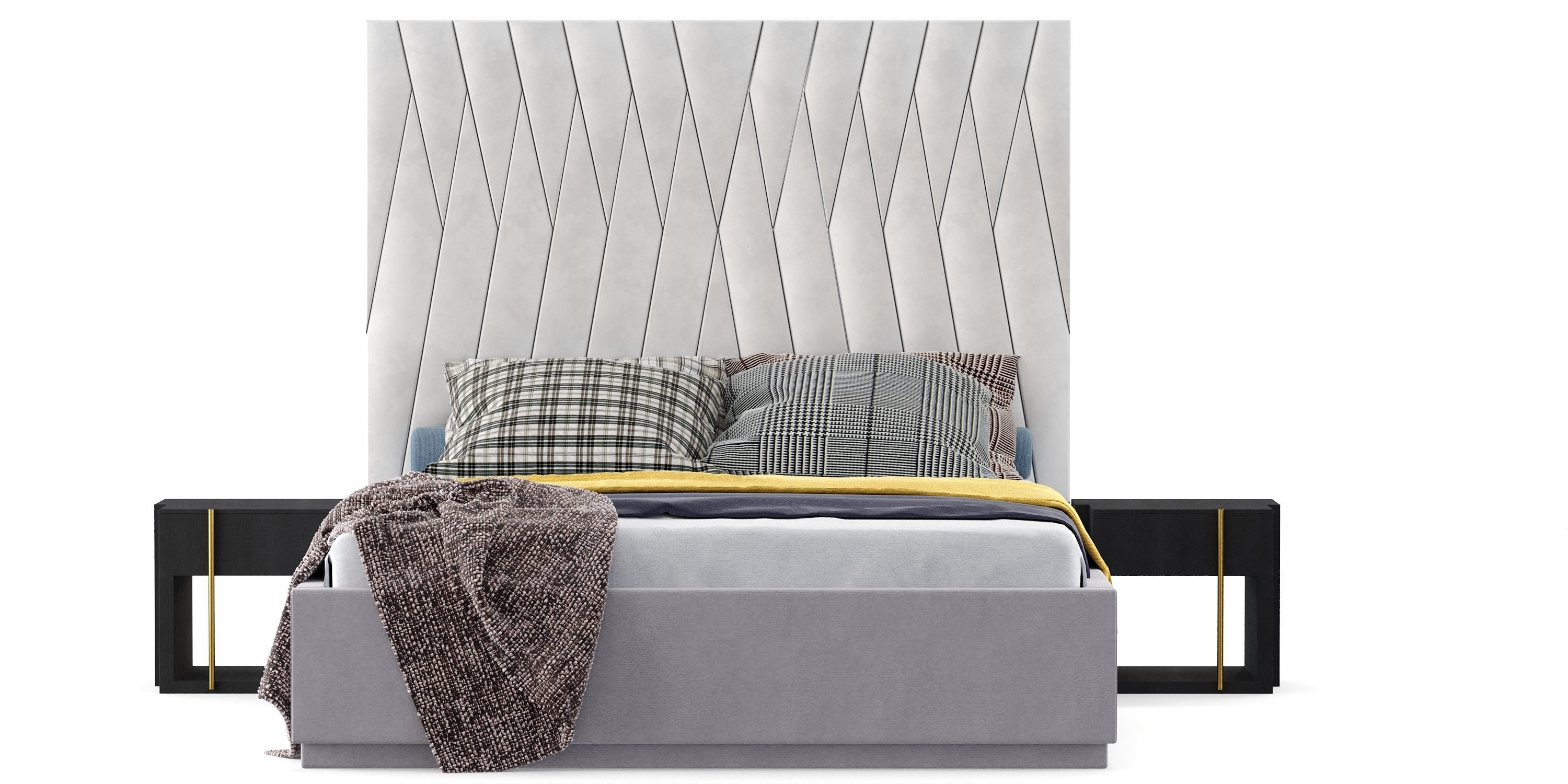 BATHA II BED Low-poly 3D model_14