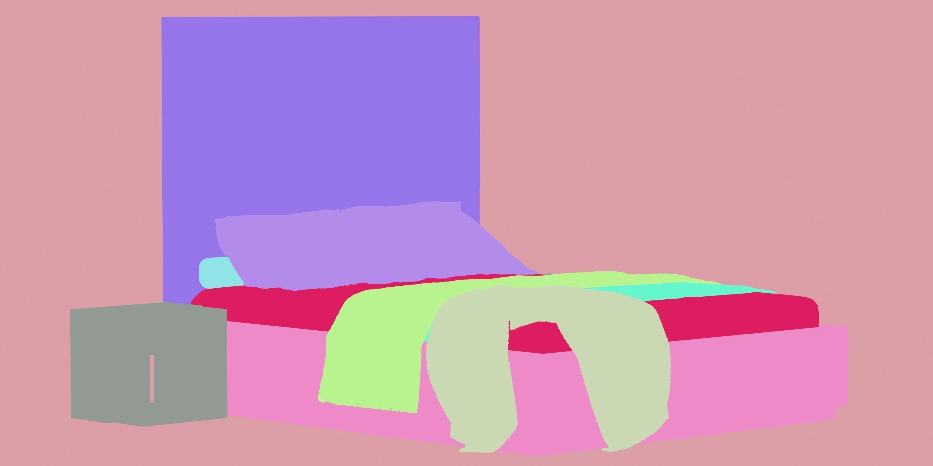 BATHA II BED Low-poly 3D model_9