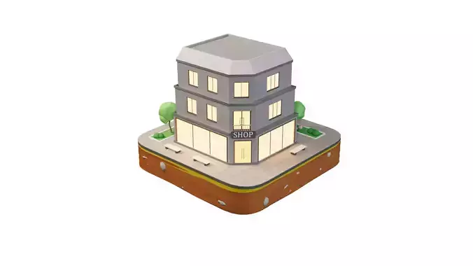 3D cartoon style shop